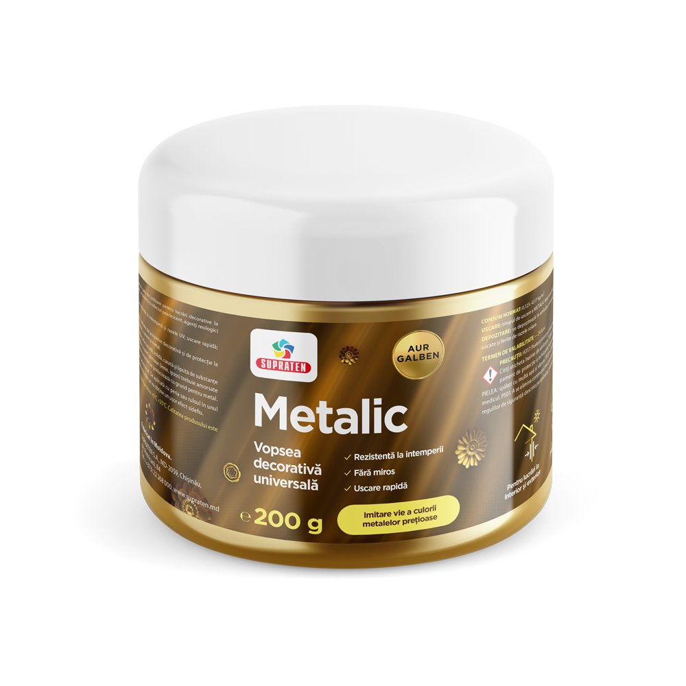Vopsea email Metalic Aur-Galb 0.2kg