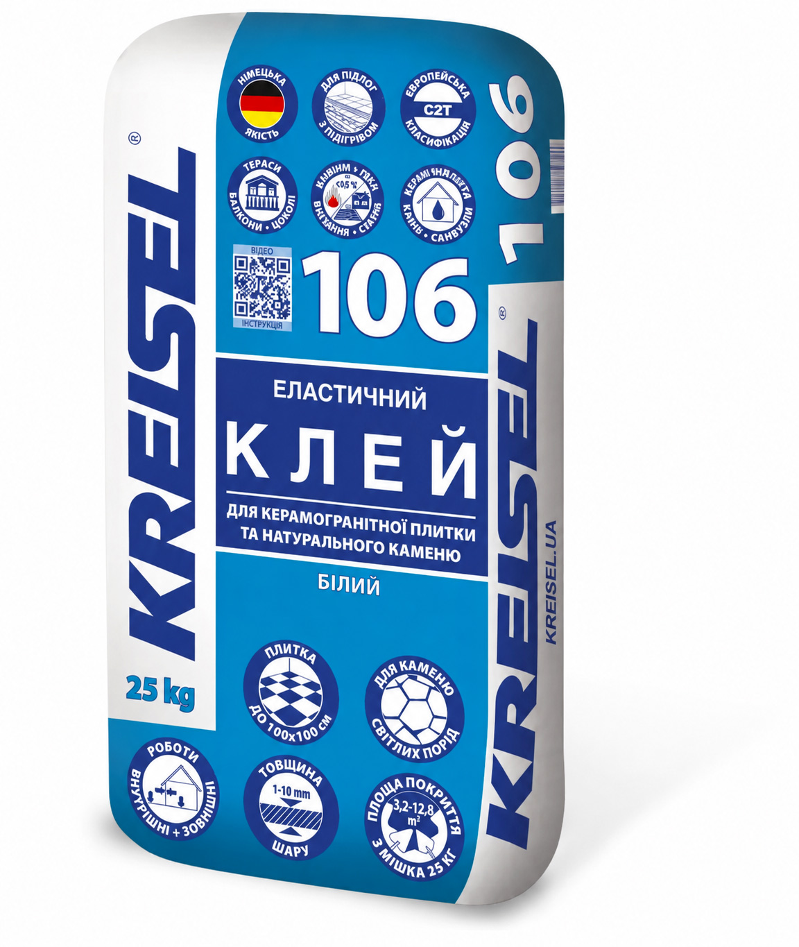 Клей для плитки  106 Белый Kreisel Украина