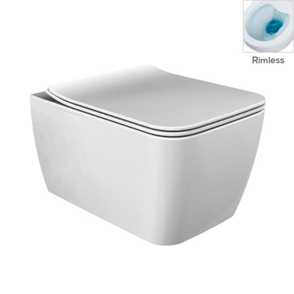WC-Compact suspendat  Hera  Cap.Duroplast Ibiza Slim no-Rim