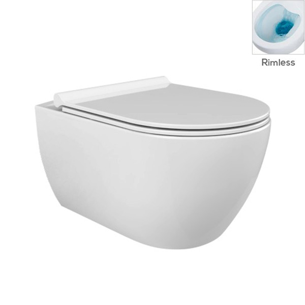 WC-Compact suspendat  City Alb Matt Cap.Duroplast Bella Matt Slim no-Rim