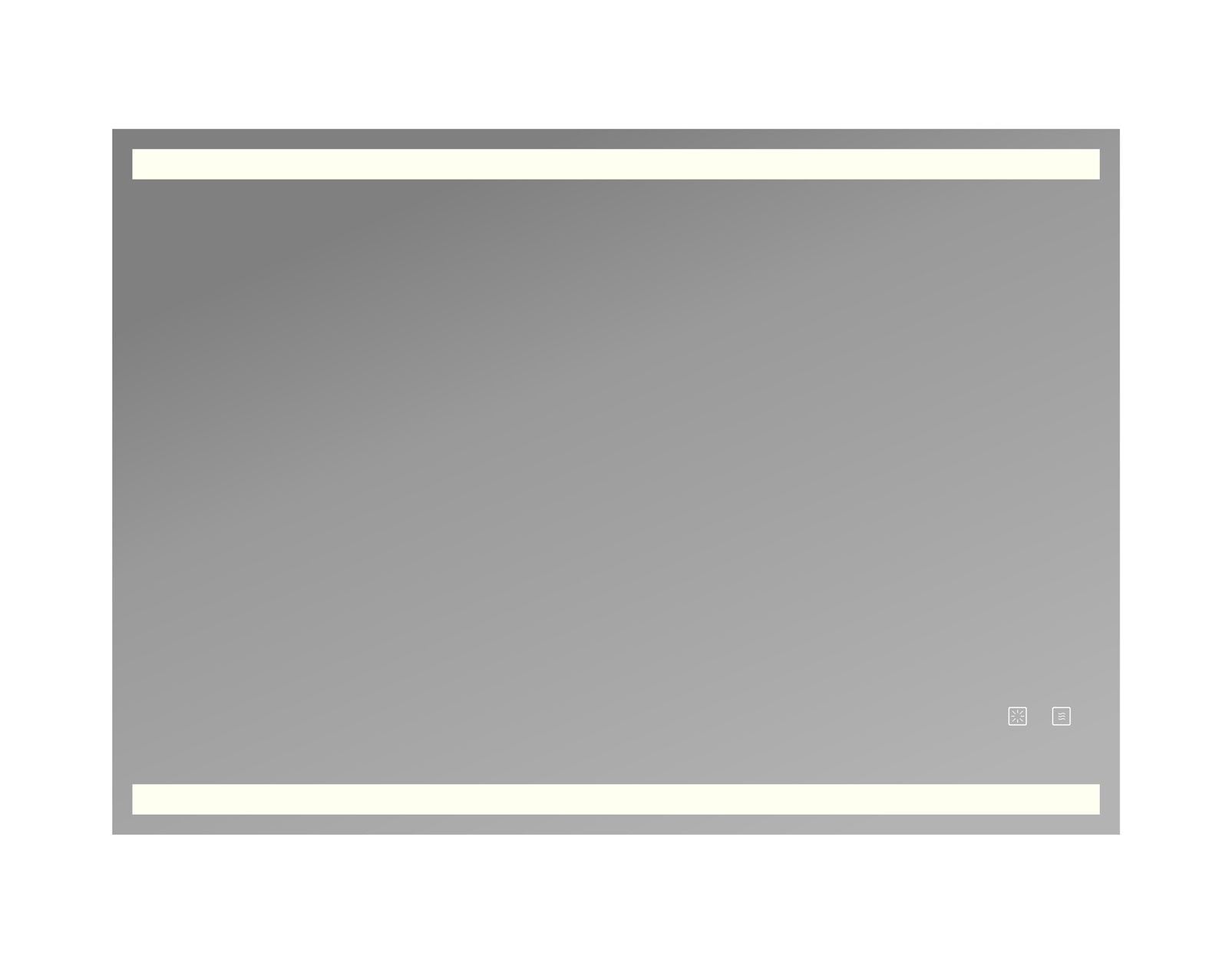Oglinda LED LINES 2.0 100x70 cm Senzor 2 butoane - LED / Dezuburire (Orizontal x Vertical)