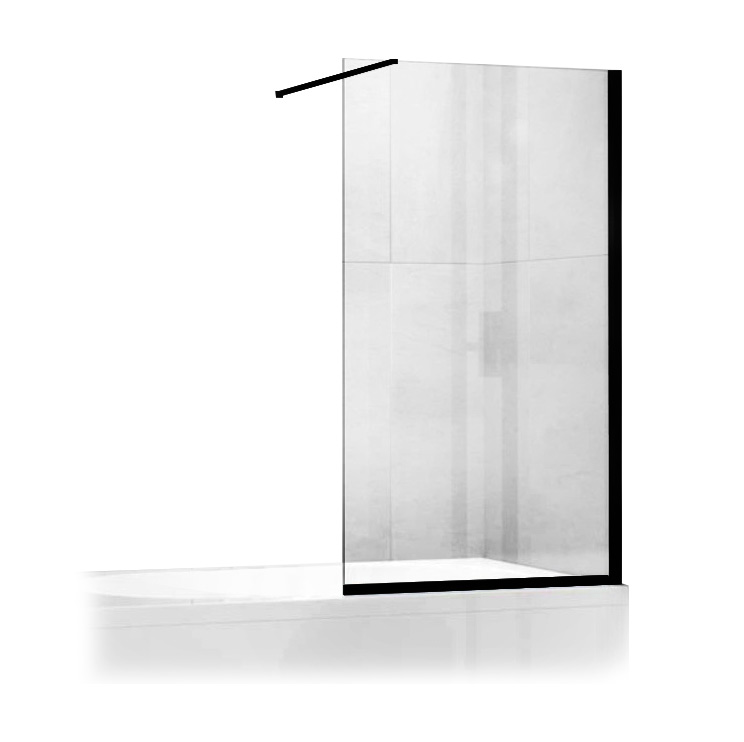 Перегородка для ванны 6mm 90cm H150 Black Clear shower cab Китай